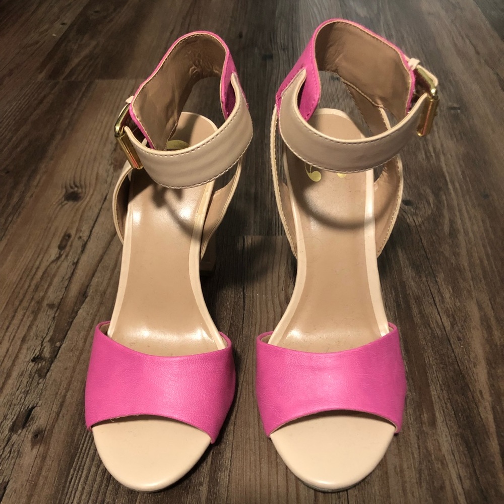 Pink and nude heels